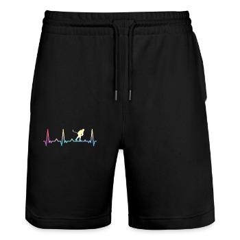 Eishockey Hockey Sport - Stanley/Stella Unisex Bio Joggingshorts Trainer  - Schwarz - Vorne - Nik (191cm) & Marisol (170cm)