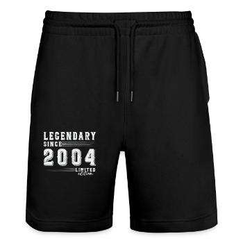 Legendär seit 2004 Vintage Jubiläumsgeschenk - Stanley/Stella Unisex Bio Joggingshorts Trainer  - Schwarz - Vorne - Nik (191cm) & Marisol (170cm)