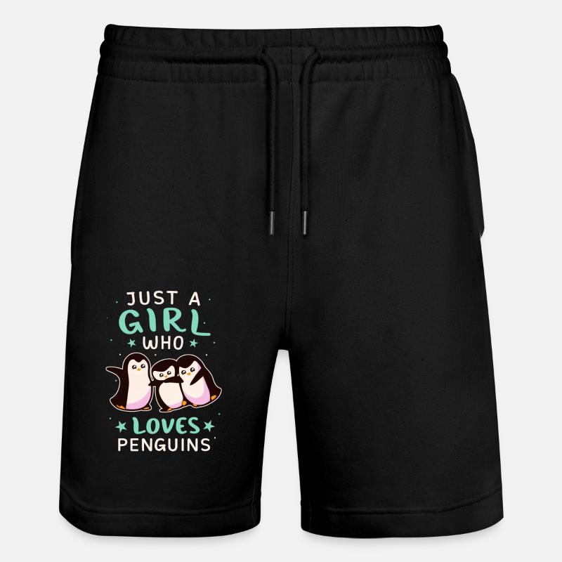 Pinguin Pinguine Tier - Stanley/Stella Unisex Bio Joggingshorts Trainer  - Schwarz