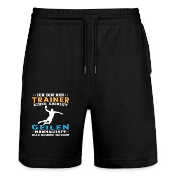 Mannschaft Handballspieler Beachhandball Ballsport - Stanley/Stella Unisex Bio Joggingshorts Trainer  - Schwarz - Vorne - Nik (191cm) & Marisol (170cm)
