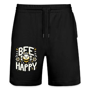 honey bee, beekeeper, bee, bee - Stanley/Stella Trainer Unisex Organic Jogging Shorts - black - Front - Nik (191cm) & Marisol (170cm)