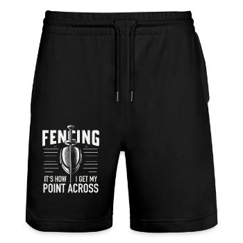 Fechten Fechter - Stanley/Stella Unisex Bio Joggingshorts Trainer  - Schwarz - Vorne - Nik (191cm) & Marisol (170cm)