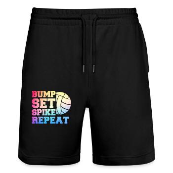 Joueur de volley-ball Volley-ball de plage Joueur de volley-ball S - Short de jogging bio TRAINER Stanley/Stella unisexe - noir - Devant - Nik (191cm) & Marisol (170cm)