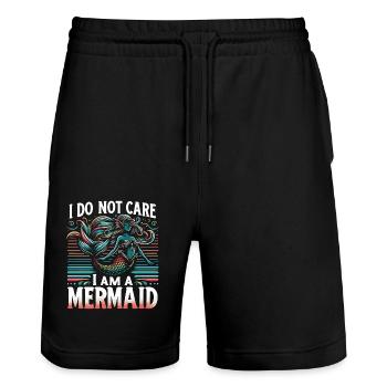 Mermaid Fable Mermaids Fairy Tale - Stanley/Stella Trainer Unisex Organic Jogging Shorts - black - Front - Nik (191cm) & Marisol (170cm)