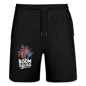 Pyrotechnie Feux d’artifice Pyrotechnie - Short de jogging bio TRAINER Stanley/Stella unisexe - noir - Devant - Nik (191cm) & Marisol (170cm)