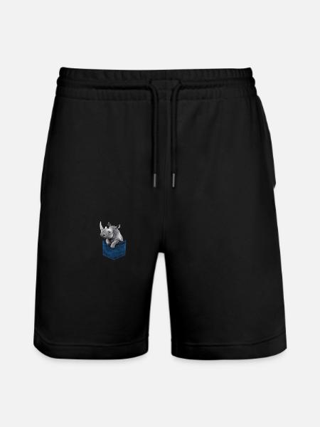 Rhinoceros Rhinoceros - Stanley/Stella Trainer Unisex Organic Jogging Shorts - black