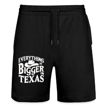 Texas State Texans Texas - Stanley/Stella Trainer Unisex Organic Jogging Shorts - black - Front - Nik (191cm) & Marisol (170cm)