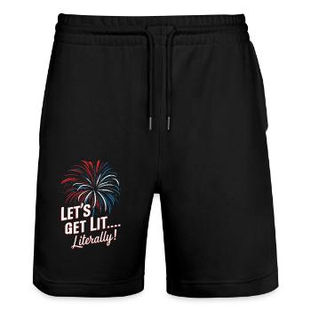 Pyrotechnie Feux d’artifice Pyrotechnie - Short de jogging bio TRAINER Stanley/Stella unisexe - noir - Devant - Nik (191cm) & Marisol (170cm)