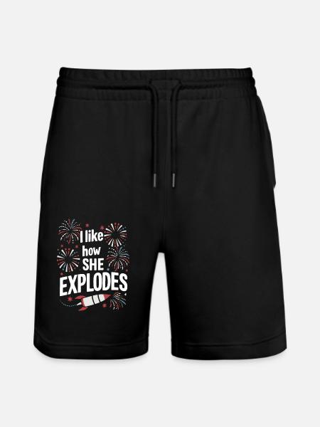 Pyrotechnics Fireworks Pyrotechnics - Stanley/Stella Trainer Unisex Organic Jogging Shorts - black