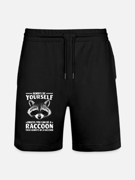 Raccoon - Stanley/Stella Trainer Unisex Organic Jogging Shorts - black