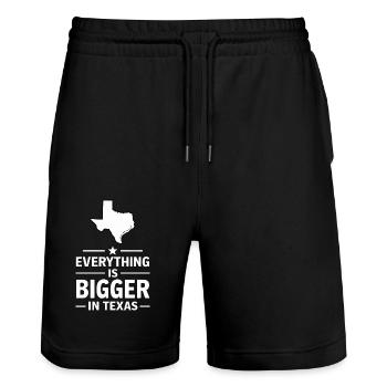 Texas State Texans Texas - Stanley/Stella Trainer Unisex Organic Jogging Shorts - black - Front - Nik (191cm) & Marisol (170cm)