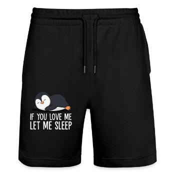 Penguin Penguins Animal - Stanley/Stella Trainer Unisex Organic Jogging Shorts - black - Front - Nik (191cm) & Marisol (170cm)