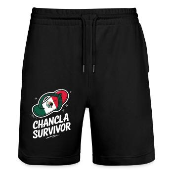 Mexiko Mexico Mexikanisch Spanisch - Stanley/Stella Unisex Bio Joggingshorts Trainer  - Schwarz - Vorne - Nik (191cm) & Marisol (170cm)