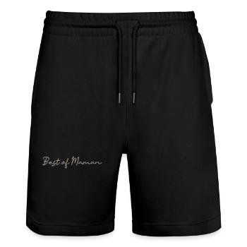 MAMA. MUTTERTAG. ALLES GUTE ZUM GEBURTSTAG DER MUTTER - Stanley/Stella Unisex Bio Joggingshorts Trainer  - Schwarz - Vorne - Nik (191cm) & Marisol (170cm)