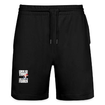 Komm ich trinke dann kannst du fahren - Stanley/Stella Unisex Bio Joggingshorts Trainer  - Schwarz - Vorne - Nik (191cm) & Marisol (170cm)