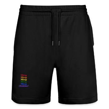 Merry Christmas! LGBTQ - Stanley/Stella Unisex Bio Joggingshorts Trainer  - Schwarz - Vorne - Nik (191cm) & Marisol (170cm)