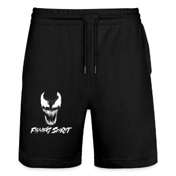 Fighting Spirit Kampfsport MMA - Stanley/Stella Unisex Bio Joggingshorts Trainer  - Schwarz - Vorne - Nik (191cm) & Marisol (170cm)