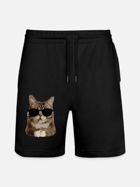 Cat sunglasses "OM" - Stanley/Stella Trainer Unisex Organic Jogging Shorts - black