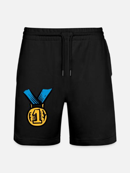 medal - Stanley/Stella Trainer Unisex Organic Jogging Shorts - black
