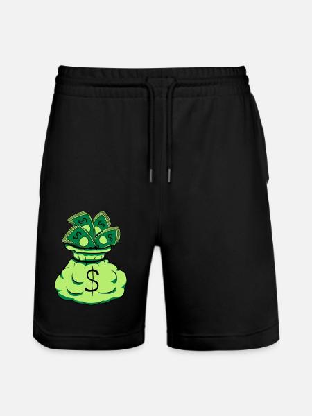 Geld Sack Scheine - Stanley/Stella Unisex Bio Joggingshorts Trainer - Schwarz