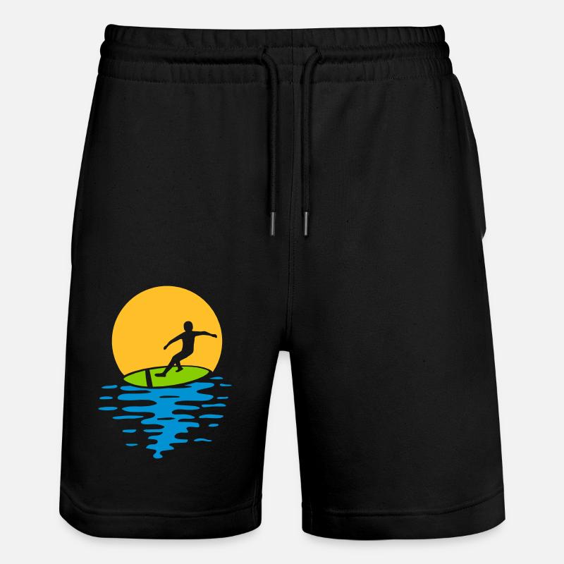 Abend Sonne Surfer - Stanley/Stella Unisex Bio Joggingshorts Trainer  - Schwarz