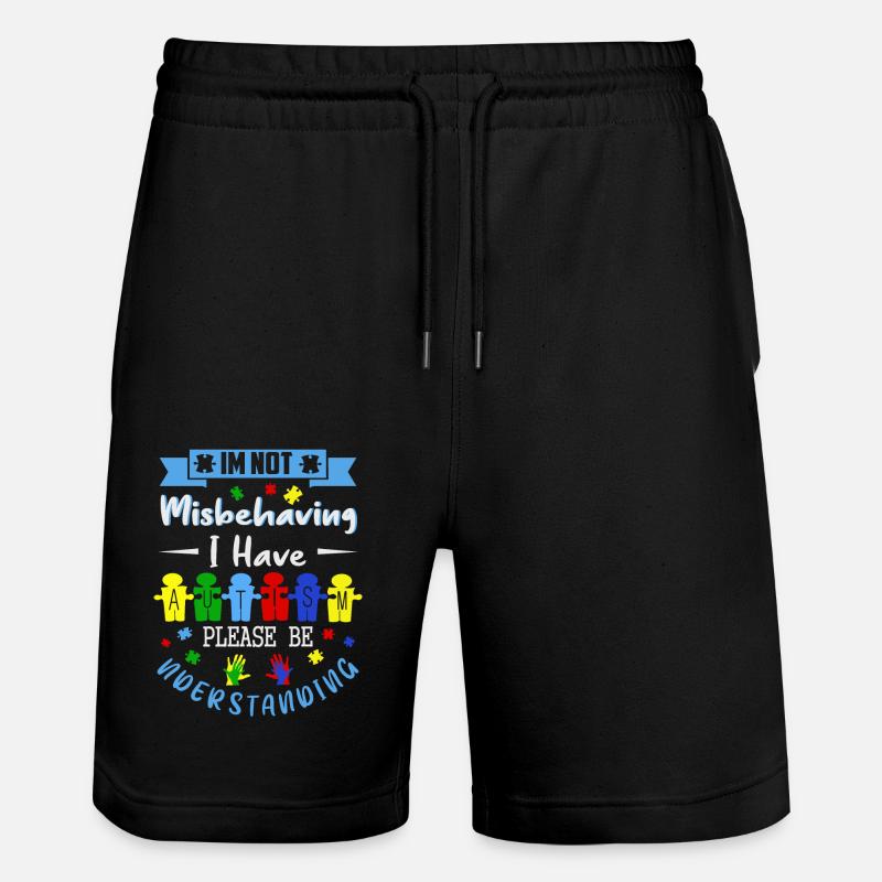 Ich habe Autismus - Stanley/Stella Unisex Bio Joggingshorts Trainer  - Schwarz