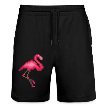Flamingo - Stanley/Stella Unisex Bio Joggingshorts Trainer  - Schwarz - Vorne - Nik (191cm) & Marisol (170cm)