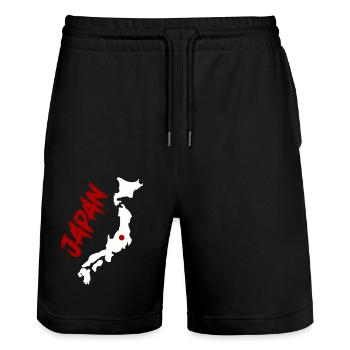 Japon - Short de jogging bio TRAINER Stanley/Stella unisexe - noir - Devant - Nik (191cm) & Marisol (170cm)