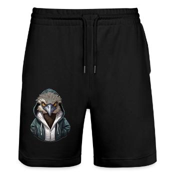 Cool Emu en vêtements décontractés - Short de jogging bio TRAINER Stanley/Stella unisexe - noir - Devant - Nik (191cm) & Marisol (170cm)