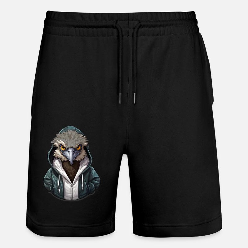 Cooler Emu in Freizeitkleidung - Stanley/Stella Unisex Bio Joggingshorts Trainer  - Schwarz