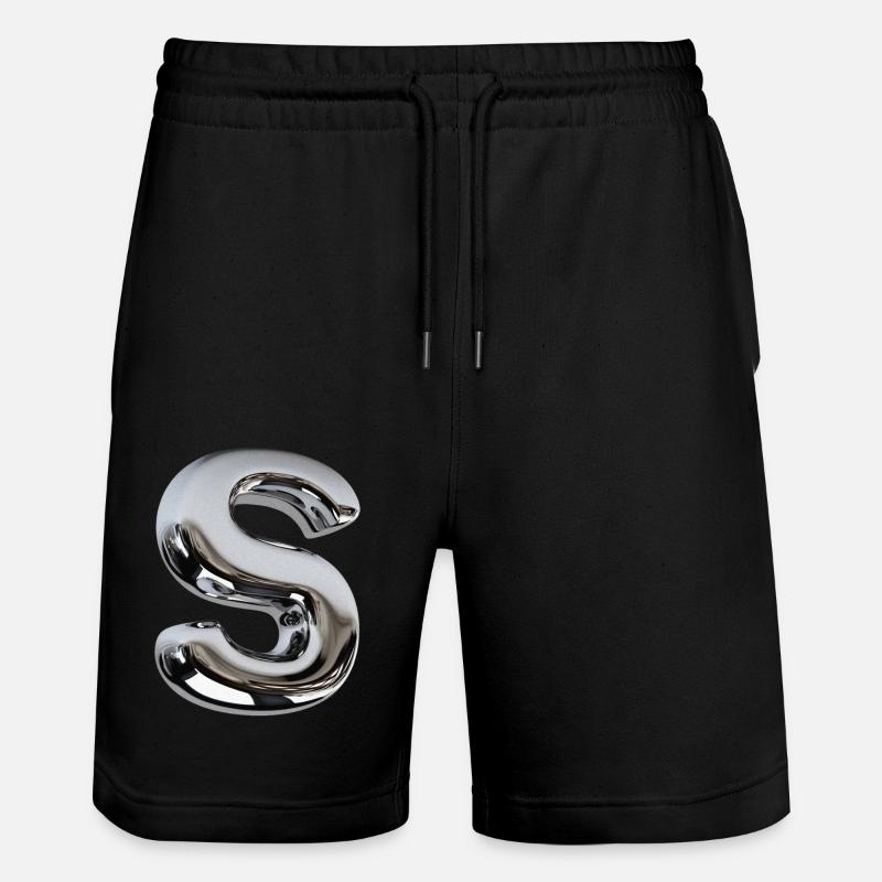 Chrome Lettre S - Short de jogging bio TRAINER Stanley/Stella unisexe - noir