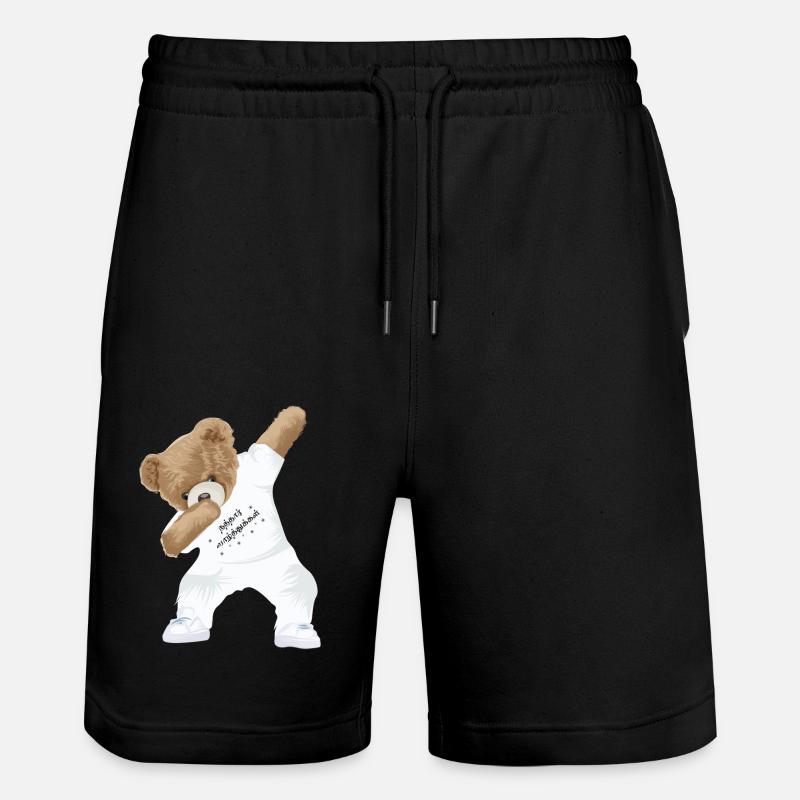 Dabbing Teddy - Stanley/Stella Unisex Bio Joggingshorts Trainer - Schwarz