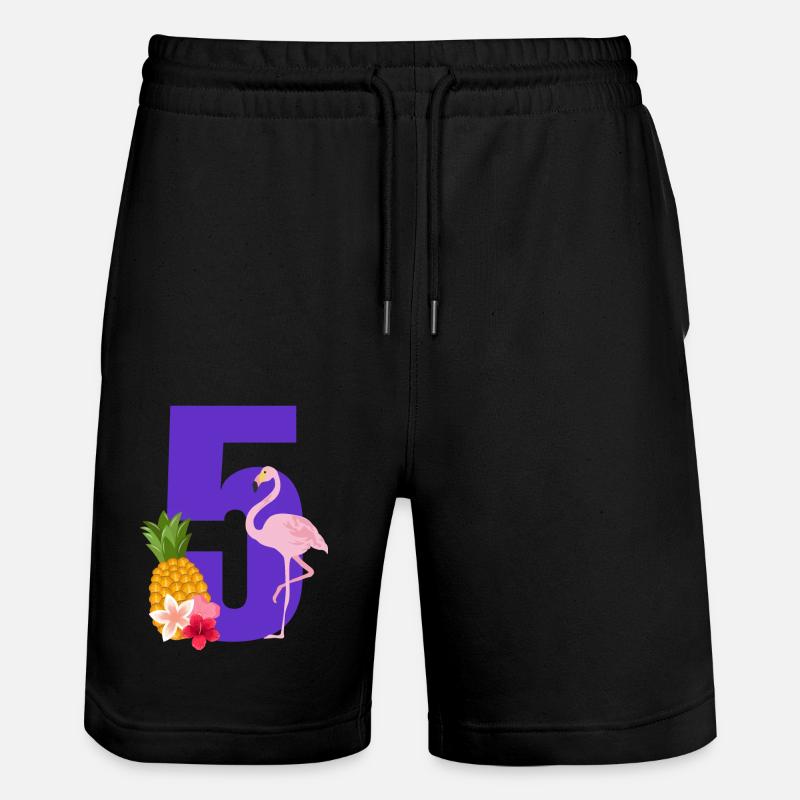5e anniversaire flamingo - Short de jogging bio TRAINER Stanley/Stella unisexe - noir