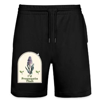 "I'd Propagate That" - Gardener's Humor Indoor - Stanley/Stella Trainer Unisex Organic Jogging Shorts - black - Front - Nik (191cm) & Marisol (170cm)
