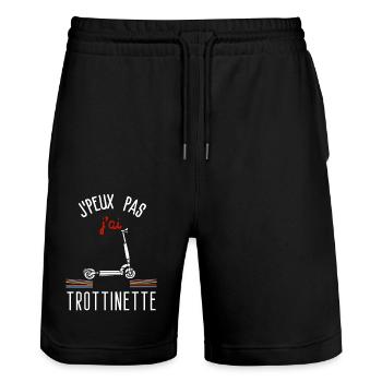 J peux pas j ai Trottinette - Short de jogging bio TRAINER Stanley/Stella unisexe - noir - Devant - Nik (191cm) & Marisol (170cm)