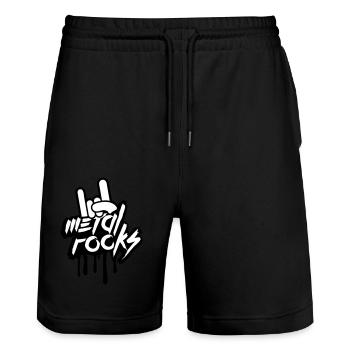 Heavy Metal Rocks Hard Rock Music Graffiti Spray - Stanley/Stella Trainer Unisex Organic Jogging Shorts - black - Front - Nik (191cm) & Marisol (170cm)