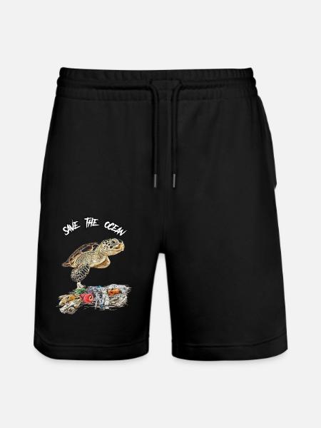 Save the ocean // Pollution - Stanley/Stella Trainer Unisex Organic Jogging Shorts - black