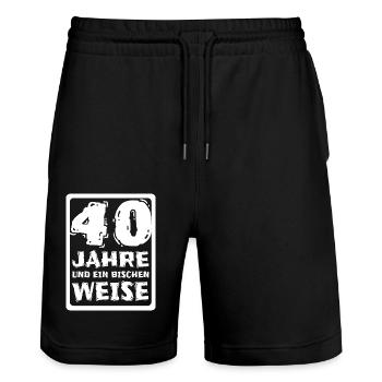 40 - Short de jogging bio TRAINER Stanley/Stella unisexe - noir - Devant - Nik (191cm) & Marisol (170cm)