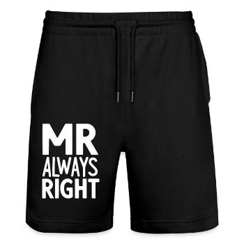 Mr Always Right - Stanley/Stella Trainer Unisex Organic Jogging Shorts - black - Front - Nik (191cm) & Marisol (170cm)