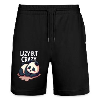 Faul, aber verrückt - Stanley/Stella Unisex Bio Joggingshorts Trainer  - Schwarz - Vorne - Nik (191cm) & Marisol (170cm)