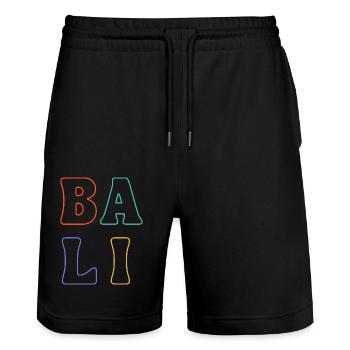 Colorful Bali Indonesia - Stanley/Stella Trainer Unisex Organic Jogging Shorts - black - Front - Nik (191cm) & Marisol (170cm)