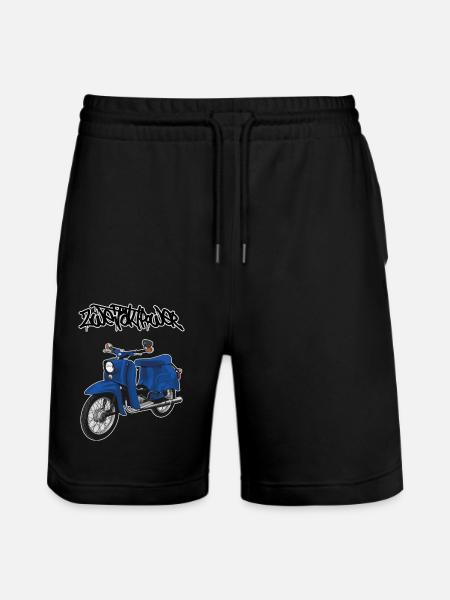 Swallow (blue) // Illustration - Stanley/Stella Trainer Unisex Organic Jogging Shorts - black