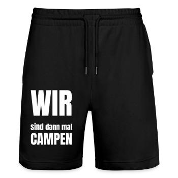 Nous sommes allés camper à ce moment-là - Short de jogging bio TRAINER Stanley/Stella unisexe - noir - Devant - Nik (191cm) & Marisol (170cm)