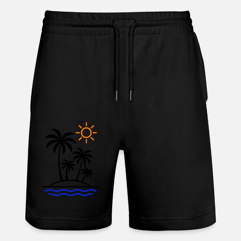 Palmiers d’été de l’île - Short de jogging bio TRAINER Stanley/Stella unisexe - noir