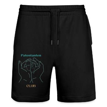 Patentanten Club - Stanley/Stella Unisex Bio Joggingshorts Trainer  - Schwarz - Vorne - Nik (191cm) & Marisol (170cm)