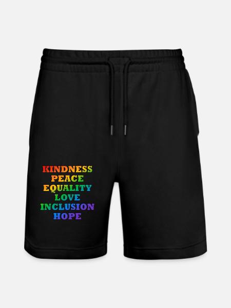 LGBTQ pride values - Stanley/Stella Trainer Unisex Organic Jogging Shorts - black