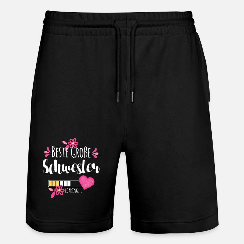 Beste Große Schwester Loading - Stanley/Stella Unisex Bio Joggingshorts Trainer  - Schwarz