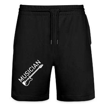 musicien musicien musicien eGuitar Band Logo icône - Short de jogging bio TRAINER Stanley/Stella unisexe - noir - Devant - Nik (191cm) & Marisol (170cm)