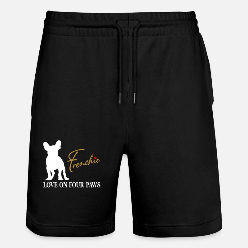 Frenchie amour sur quatre pattes - Short de jogging bio TRAINER Stanley/Stella unisexe - noir