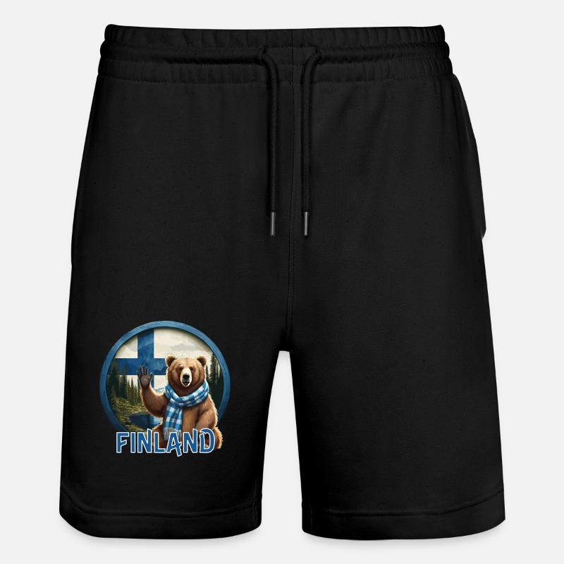 Finlande - Finlande - Suomi - Short de jogging bio TRAINER Stanley/Stella unisexe - noir